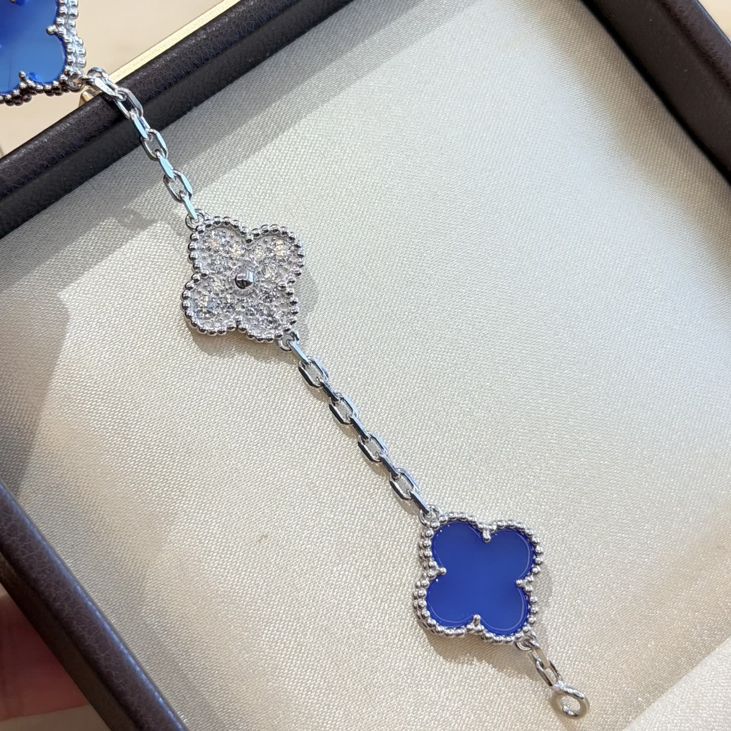 Van Cleef & Arpels Alhambra Blue Enamel Bracelet